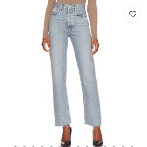 Agolde 90s Pinch Waist High Rise Straight Jeans in Ruminate